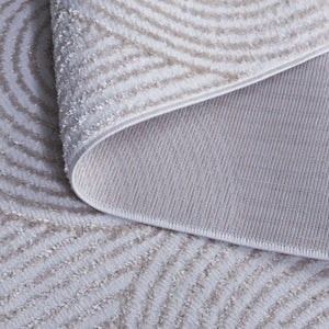 Safavieh Maya Contemporary Round Area Rug - Elegant Ivory And Beige Design For Modern Home Décor Ivory ,Beige 28%  Jute,23% Polyester Shrink,20% Polyester,15% Adhesive Material,14% Polyester Flash Mya102a-7r