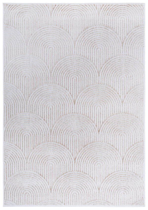 Safavieh Maya Contemporary Round Area Rug - Elegant Ivory And Beige Design For Modern Home Décor Ivory ,Beige 28%  Jute,23% Polyester Shrink,20% Polyester,15% Adhesive Material,14% Polyester Flash Mya102a-7r