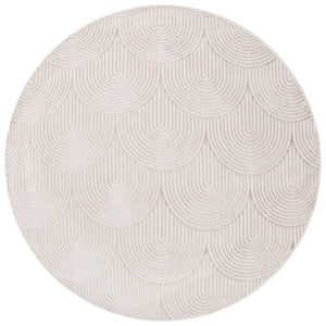 Safavieh Maya Contemporary Round Area Rug - Elegant Ivory And Beige Design For Modern Home Décor Ivory ,Beige 28%  Jute,23% Polyester Shrink,20% Polyester,15% Adhesive Material,14% Polyester Flash Mya102a-7r