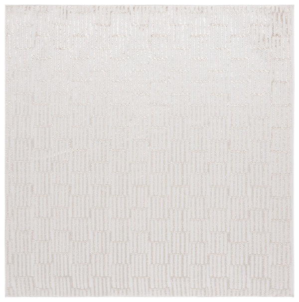 Safavieh Maya Modern Geometric Area Rug - Elegant Ivory And Beige Design For Stylish Living Spaces Ivory ,Beige 28%  Jute,23% Polyester Shrink,20% Polyester,15% Adhesive Material,14% Polyester Flash Mya107a-7sq