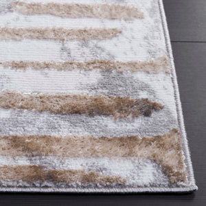 Safavieh Maya Modern Abstract Area Rug In Elegant Ivory And Grey Beige - Perfect For Any Room Décor Ivory ,Grey Beige 28%  Jute,23% Polyester Shrink,20% Polyester,15% Adhesive Material,14% Polyester Flash Mya110a-7r