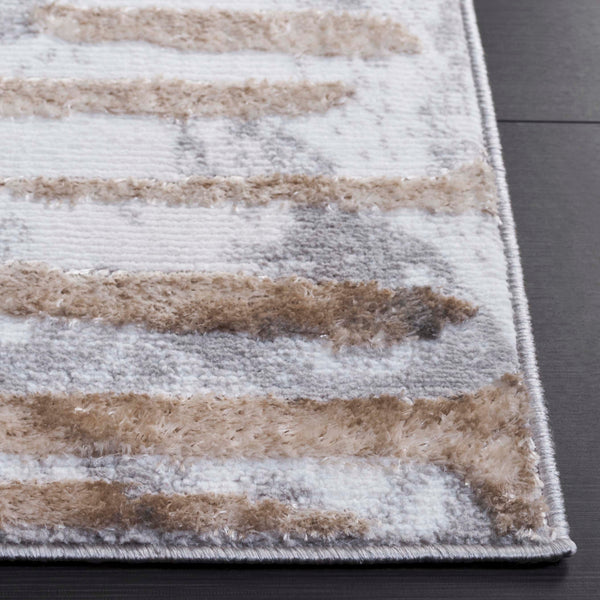 Safavieh Maya Modern Abstract Area Rug In Elegant Ivory And Grey Beige - Perfect For Any Room Décor Ivory ,Grey Beige 28%  Jute,23% Polyester Shrink,20% Polyester,15% Adhesive Material,14% Polyester Flash Mya110a-7r