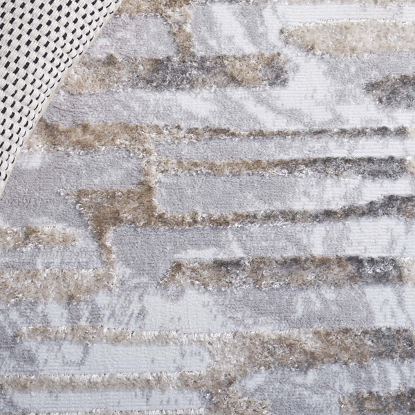 Safavieh Maya Modern Abstract Area Rug In Elegant Ivory And Grey Beige - Perfect For Any Room Décor Ivory ,Grey Beige 28%  Jute,23% Polyester Shrink,20% Polyester,15% Adhesive Material,14% Polyester Flash Mya110a-7r