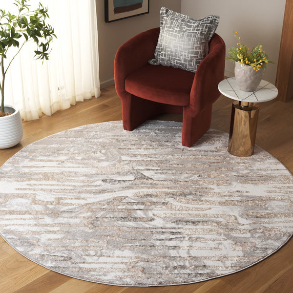 Safavieh Maya Modern Abstract Area Rug In Elegant Ivory And Grey Beige - Perfect For Any Room Décor Ivory ,Grey Beige 28%  Jute,23% Polyester Shrink,20% Polyester,15% Adhesive Material,14% Polyester Flash Mya110a-7r