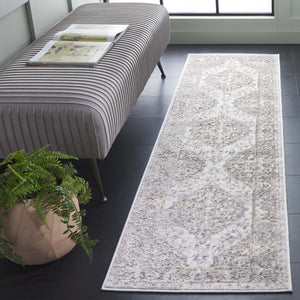 Safavieh Maya Modern Area Rug With Elegant Central Medallion Design For Timeless Home Décor Charm Ivory ,Grey Beige 28%  Jute,23% Polyester Shrink,20% Polyester,15% Adhesive Material,14% Polyester Flash Mya111a-28
