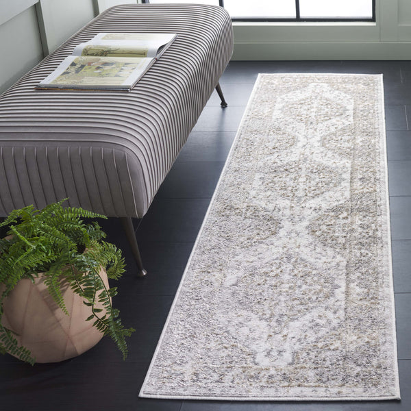 Safavieh Maya Modern Area Rug With Elegant Central Medallion Design For Timeless Home Décor Charm Ivory ,Grey Beige 28%  Jute,23% Polyester Shrink,20% Polyester,15% Adhesive Material,14% Polyester Flash Mya111a-28