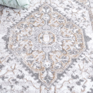 Safavieh Maya Modern Area Rug With Elegant Central Medallion Design For Timeless Home Décor Charm Ivory ,Grey Beige 28%  Jute,23% Polyester Shrink,20% Polyester,15% Adhesive Material,14% Polyester Flash Mya111a-28