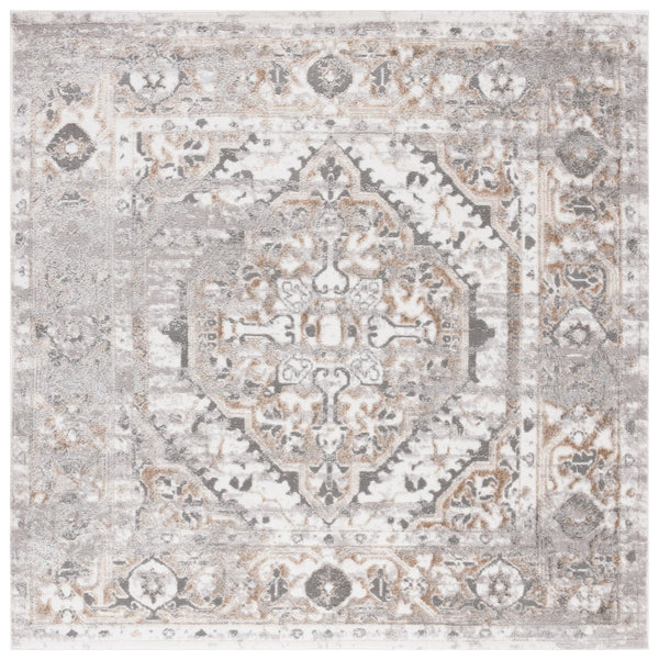 Safavieh Maya Modern Area Rug With Elegant Central Medallion Design For Timeless Home Décor Charm Ivory ,Grey Beige 28%  Jute,23% Polyester Shrink,20% Polyester,15% Adhesive Material,14% Polyester Flash Mya111a-28