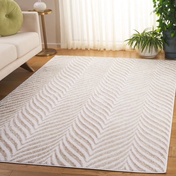 Safavieh Maya Exquisite Modern Chevron Area Rug For Timeless Elegance And Comfort In Any Home Decor Ivory ,Beige 28%  Jute,23% Polyester Shrink,20% Polyester,15% Adhesive Material,14% Polyester Flash Mya112a-7sq