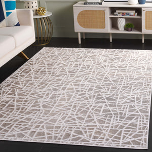 Safavieh Maya Exquisite Area Rug - Modern Abstract Design In Sophisticated Neutral Tones For Elegant Spaces Taupe ,Grey 28%  Jute,23% Polyester Shrink,20% Polyester,15% Adhesive Material,14% Polyester Flash Mya113e-7r