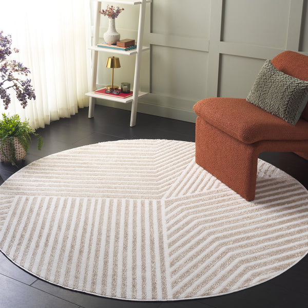 Safavieh Maya Exquisite Power-loomed Area Rug With Geometric Design For Modern Elegance And Durability Ivory 28%  Jute,23% Polyester Shrink,20% Polyester,15% Adhesive Material,14% Polyester Flash Mya114a-7r