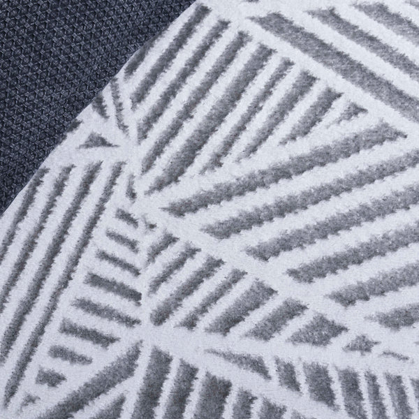 Safavieh Maya Modern Abstract Runner Rug In Striking Ivory And Grey - Durable, Stylish Home Decor Accent Ivory ,Grey 28%  Jute,23% Polyester Shrink,20% Polyester,15% Adhesive Material,14% Polyester Flash Mya116a-7sq