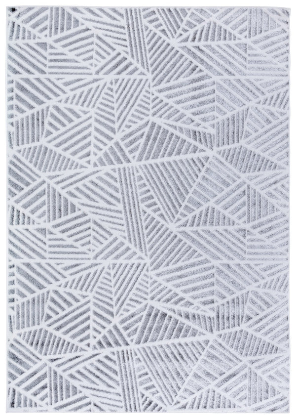 Safavieh Maya Modern Abstract Runner Rug In Striking Ivory And Grey - Durable, Stylish Home Decor Accent Ivory ,Grey 28%  Jute,23% Polyester Shrink,20% Polyester,15% Adhesive Material,14% Polyester Flash Mya116a-7sq