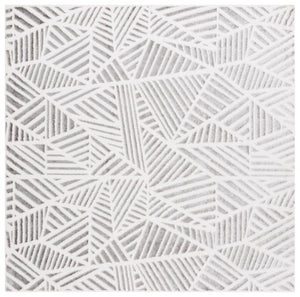 Safavieh Maya Modern Abstract Runner Rug In Striking Ivory And Grey - Durable, Stylish Home Decor Accent Ivory ,Grey 28%  Jute,23% Polyester Shrink,20% Polyester,15% Adhesive Material,14% Polyester Flash Mya116a-7sq