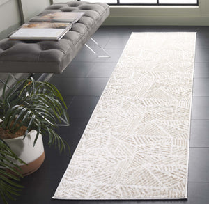 Safavieh Maya Modern Abstract Runner Rug In Striking Ivory And Grey - Durable, Stylish Home Decor Accent Ivory ,Beige 28%  Jute,23% Polyester Shrink,20% Polyester,15% Adhesive Material,14% Polyester Flash Mya116b-28