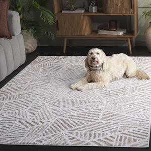 Safavieh Maya Modern Abstract Runner Rug In Striking Ivory And Grey - Durable, Stylish Home Decor Accent Ivory ,Beige 28%  Jute,23% Polyester Shrink,20% Polyester,15% Adhesive Material,14% Polyester Flash Mya116b-28