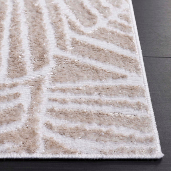 Safavieh Maya Modern Area Rug With Abstract Leaf Motifs For Elegant Home Décor - Crafted In Egypt Ivory 28%  Jute,23% Polyester Shrink,20% Polyester,15% Adhesive Material,14% Polyester Flash Mya117a-7sq