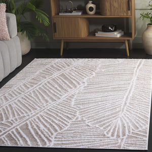 Safavieh Maya Modern Area Rug With Abstract Leaf Motifs For Elegant Home Décor - Crafted In Egypt Ivory 28%  Jute,23% Polyester Shrink,20% Polyester,15% Adhesive Material,14% Polyester Flash Mya117a-7sq