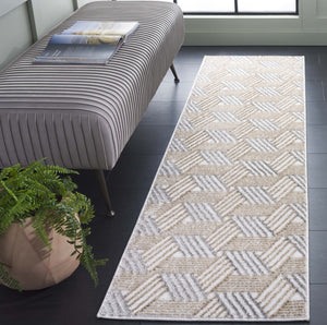 Safavieh Maya Contemporary Geometric Area Rug - Chic Ivory And Grey Beige Design For Cozy Living Spaces Ivory ,Grey Beige 28%  Jute,23% Polyester Shrink,20% Polyester,15% Adhesive Material,14% Polyester Flash Mya118a-7r