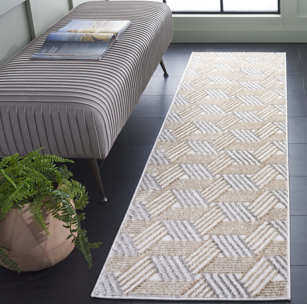 Safavieh Maya Contemporary Geometric Area Rug - Chic Ivory And Grey Beige Design For Cozy Living Spaces Ivory ,Grey Beige 28%  Jute,23% Polyester Shrink,20% Polyester,15% Adhesive Material,14% Polyester Flash Mya118a-7r