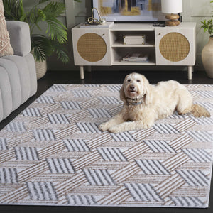 Safavieh Maya Contemporary Geometric Area Rug - Chic Ivory And Grey Beige Design For Cozy Living Spaces Ivory ,Grey Beige 28%  Jute,23% Polyester Shrink,20% Polyester,15% Adhesive Material,14% Polyester Flash Mya118a-7r
