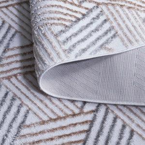 Safavieh Maya Contemporary Geometric Area Rug - Chic Ivory And Grey Beige Design For Cozy Living Spaces Ivory ,Grey Beige 28%  Jute,23% Polyester Shrink,20% Polyester,15% Adhesive Material,14% Polyester Flash Mya118a-7r