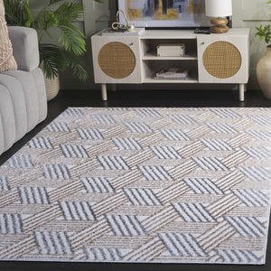 Safavieh Maya Contemporary Geometric Area Rug - Chic Ivory And Grey Beige Design For Cozy Living Spaces Ivory ,Grey Beige 28%  Jute,23% Polyester Shrink,20% Polyester,15% Adhesive Material,14% Polyester Flash Mya118a-7r