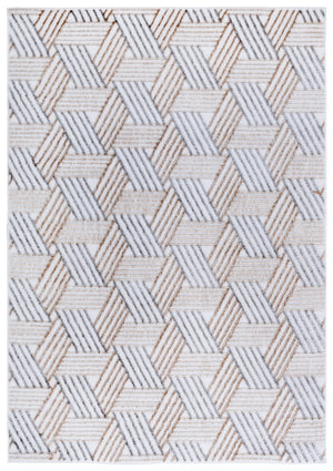 Safavieh Maya Contemporary Geometric Area Rug - Chic Ivory And Grey Beige Design For Cozy Living Spaces Ivory ,Grey Beige 28%  Jute,23% Polyester Shrink,20% Polyester,15% Adhesive Material,14% Polyester Flash Mya118a-7r