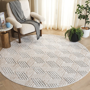 Safavieh Maya Contemporary Geometric Area Rug - Chic Ivory And Grey Beige Design For Cozy Living Spaces Ivory ,Grey Beige 28%  Jute,23% Polyester Shrink,20% Polyester,15% Adhesive Material,14% Polyester Flash Mya118a-7r