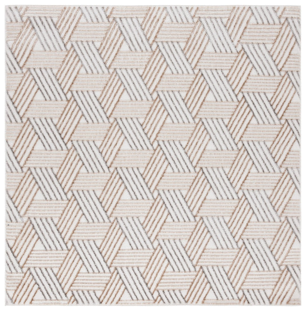 Safavieh Maya Contemporary Geometric Area Rug - Chic Ivory And Grey Beige Design For Cozy Living Spaces Ivory ,Grey Beige 28%  Jute,23% Polyester Shrink,20% Polyester,15% Adhesive Material,14% Polyester Flash Mya118a-7r