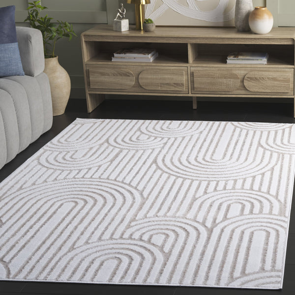 Safavieh Maya Modern Chic Area Rug - Timeless Elegance With Plush Comfort And Unique Abstract Design Ivory 28%  Jute,23% Polyester Shrink,20% Polyester,15% Adhesive Material,14% Polyester Flash Mya119a-7sq