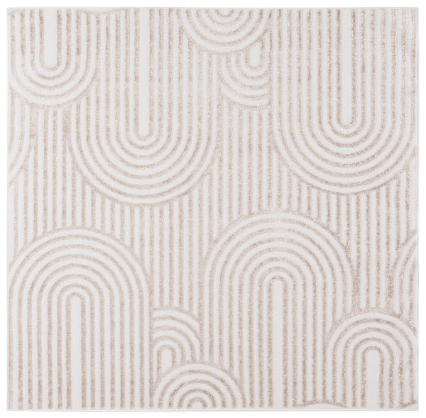 Safavieh Maya Modern Chic Area Rug - Timeless Elegance With Plush Comfort And Unique Abstract Design Ivory 28%  Jute,23% Polyester Shrink,20% Polyester,15% Adhesive Material,14% Polyester Flash Mya119a-7sq