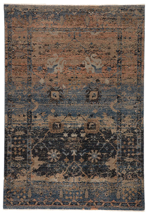Jaipur Living Vibe by Jaipur Living Distressed Turkish Style Area Rug with Fringe Trim Room Blue 9'6"X12'7" RUG146768