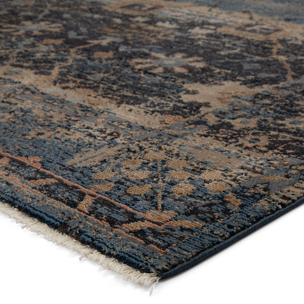 Jaipur Living Vibe by Jaipur Living Distressed Turkish Style Area Rug with Fringe Trim Room Blue 9'6"X12'7" RUG146768