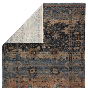 Jaipur Living Vibe by Jaipur Living Distressed Turkish Style Area Rug with Fringe Trim Room Blue 9'6"X12'7" RUG146768