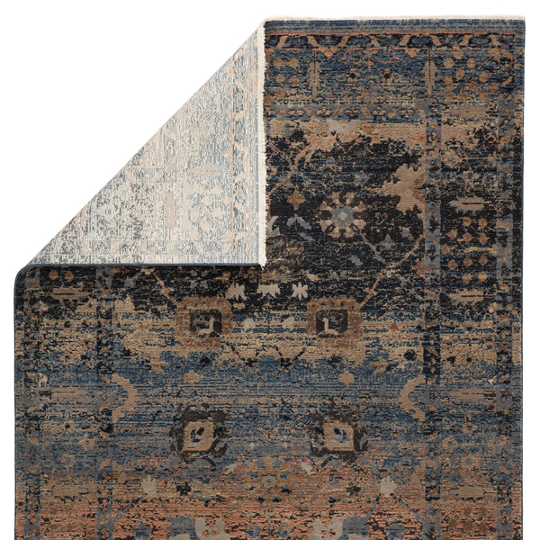Jaipur Living Vibe by Jaipur Living Distressed Turkish Style Area Rug with Fringe Trim Room Blue 9'6"X12'7" RUG146768