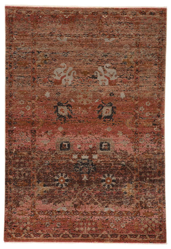 Jaipur Living Vibe by Jaipur Living Distressed Turkish Style Area Rug with Fringe Trim Room Pink 9'6"X12'7" RUG146832