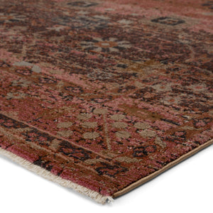 Jaipur Living Vibe by Jaipur Living Distressed Turkish Style Area Rug with Fringe Trim Room Pink 9'6"X12'7" RUG146832