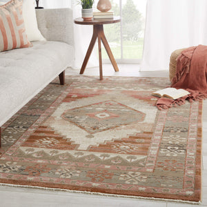 Jaipur Living Vibe by Jaipur Living Constanza Distressed Tribal Medallion Rug Bohemian Vintage Pile 9'6" x 12'7" RUG146857