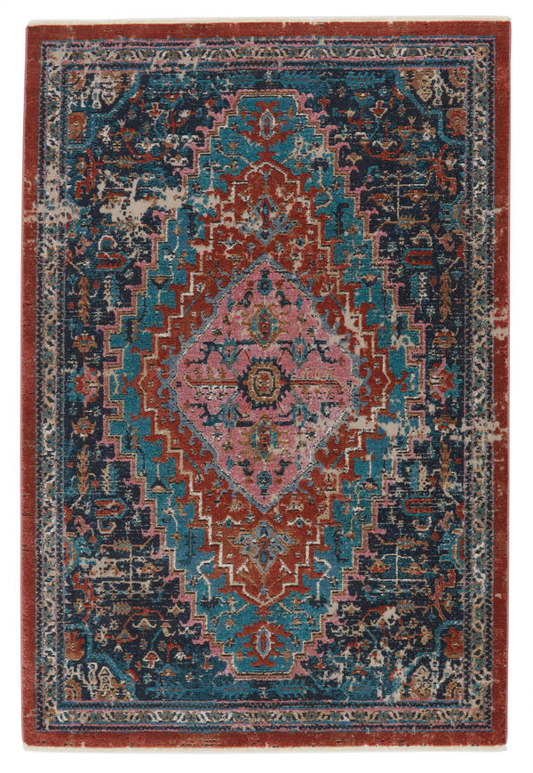 Jaipur Living Vibe by Jaipur Living Myriad Distressed Medallion Plush Bohemian Area Rug Blue 7'10"X11'1" RUG148534