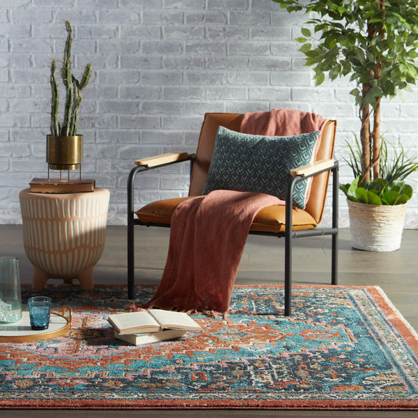 Jaipur Living Vibe by Jaipur Living Myriad Distressed Medallion Plush Bohemian Area Rug Blue 7'10"X11'1" RUG148534