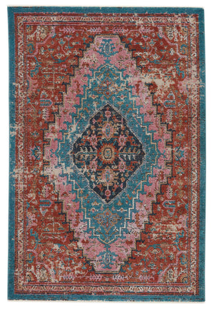 Jaipur Living Vibe by Jaipur Living Myriad Distressed Medallion Plush Bohemian Area Rug Rust 7'10"X11'1" RUG148564