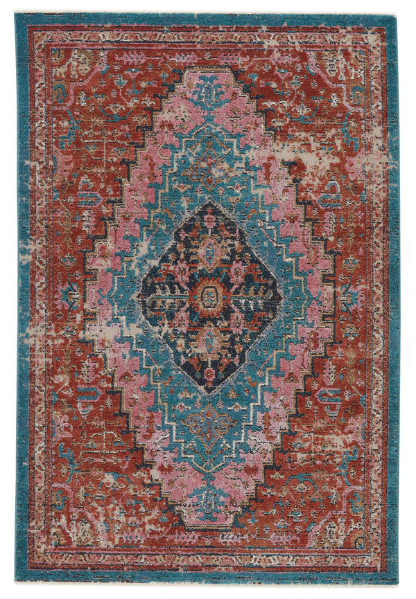 Jaipur Living Vibe by Jaipur Living Myriad Distressed Medallion Plush Bohemian Area Rug Rust 7'10"X11'1" RUG148564
