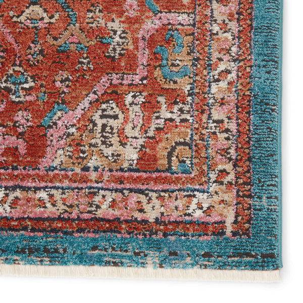 Jaipur Living Vibe by Jaipur Living Myriad Distressed Medallion Plush Bohemian Area Rug Rust 7'10"X11'1" RUG148564