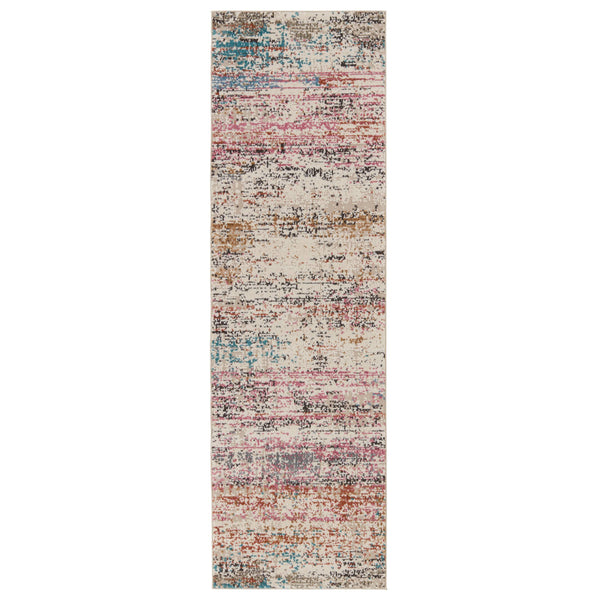 Jaipur Living Vibe by Jaipur Living Starla Distressed Kilim Abstract Polypropylene Rug with Fringe Trim 2'6" x 8' RUG151252