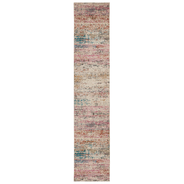 Jaipur Living Vibe by Jaipur Living Starla Distressed Kilim Abstract Polypropylene Rug with Fringe Trim 2'6" x 12' RUG151539