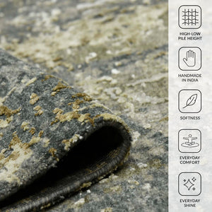 Amer Rugs Mystique Hand-knotted Abstract Wool And Silk Area Rug - A Luxurious, Durable Statement Piece For Any Room Iron Wool, Silk Mys101014