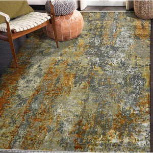 Amer Rugs Mystique Hand-knotted Abstract Wool And Silk Area Rug - A Luxurious, Durable Statement Piece For Any Room Orange Wool, Silk Mys140203