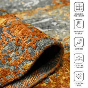 Amer Rugs Mystique Hand-knotted Abstract Wool And Silk Area Rug - A Luxurious, Durable Statement Piece For Any Room Orange Wool, Silk Mys140203