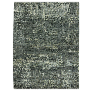 AMER Rugs Mystique Hand-knotted Wool Silk Abstract Area Rug Modern Gray Artisan Accent MYS230203